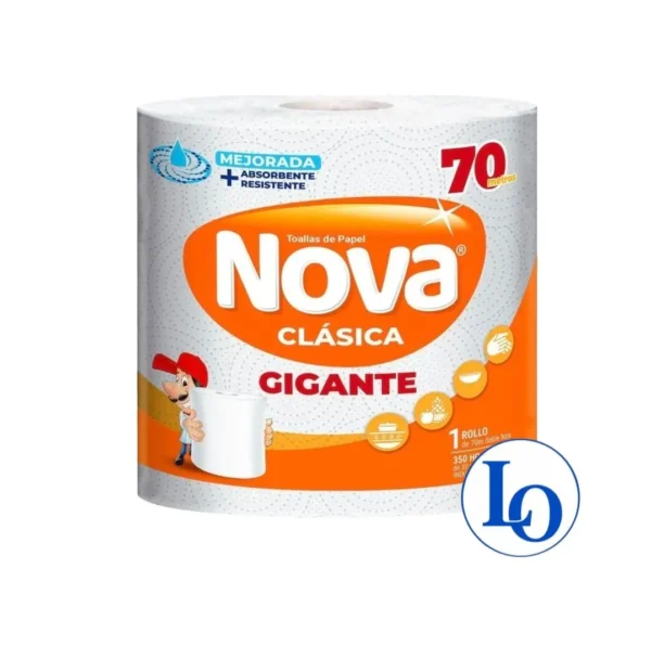 Toalla Papel Nova Clásica Gigante 70 Metros 350 Hojas Mejorada