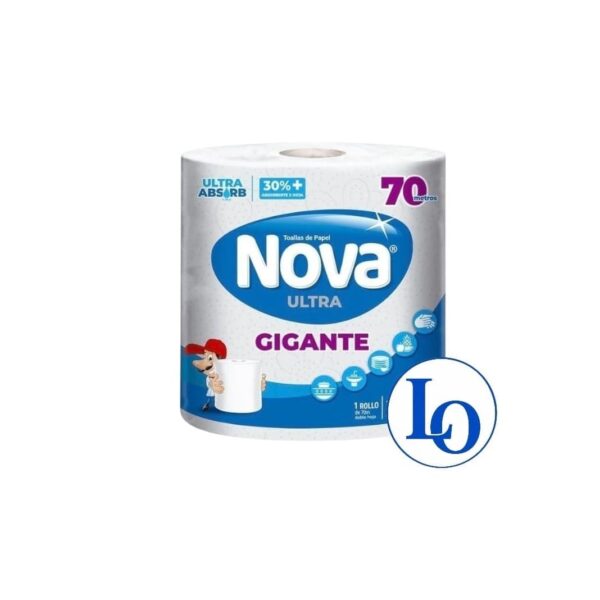 Toalla Nova Ultra Absorvente Gigante 70 metros 350 hojas