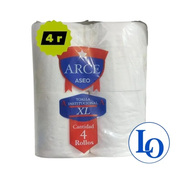 Toalla Papel Institucional XL Arce Aseo 4 Rollos Alto Rendimiento