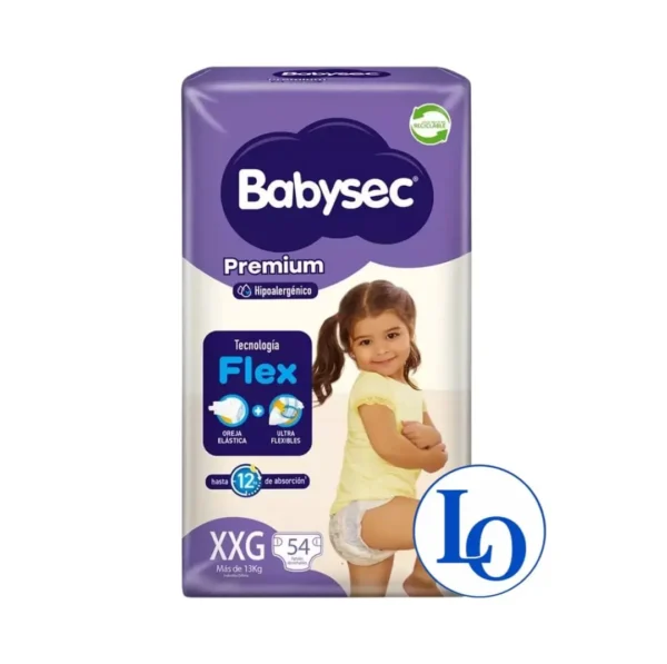 Pañales Flex Premium Babysec Hipoalergénicos Reciclable