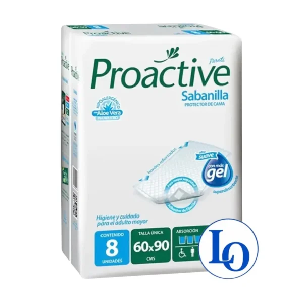Sabanilla Hipoalergénica Proactive 60 x 90 cm 8 Unidades