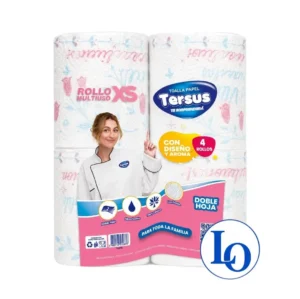 Toalla Papel Diseño y Aroma 4 Rollos Doble Hoja Tersus 100% Celulosa