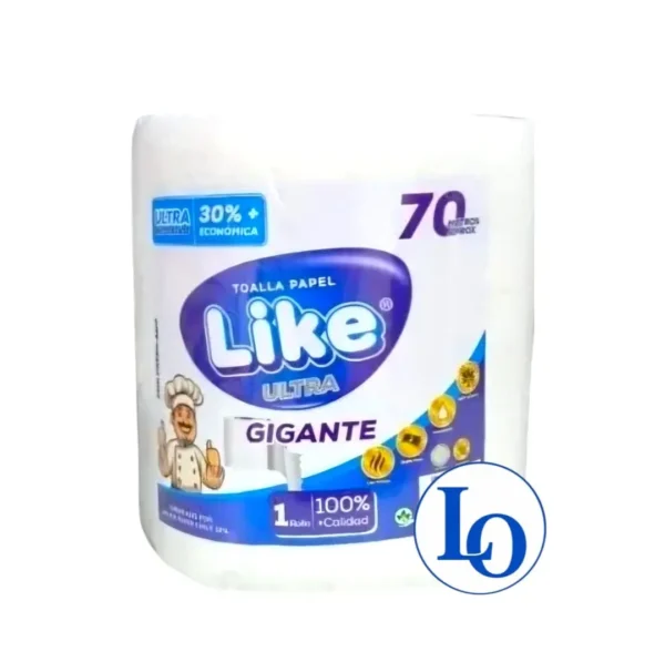 Toalla Papel Gigante Like Ultra Absorbente 70 Metros Aprox.